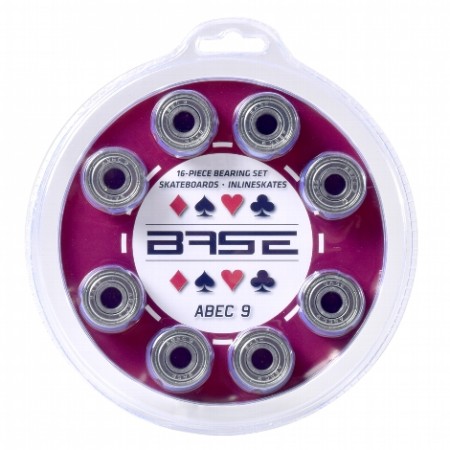 BASE Inline and Roller Wheel Bearings ABEC 9 - 16 pcs Blister Pack 