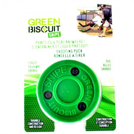 Green Biscuit SNIPE Puck, Street Hockey Puck, Biscuit, Street SHOOTING Puck