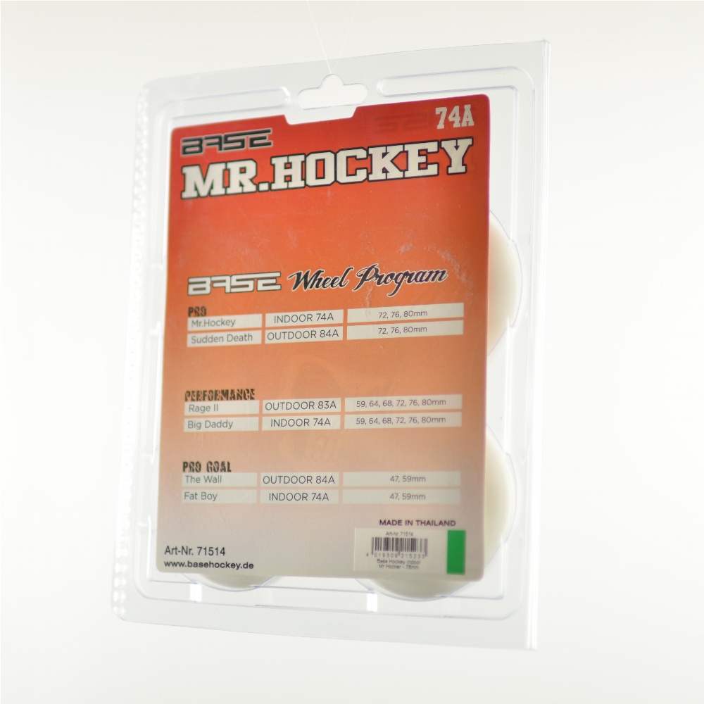 76 80 mm "Mr Hockey" Pack of 4 Indoor Inline 74A Roller Skate Wheels 68 72 